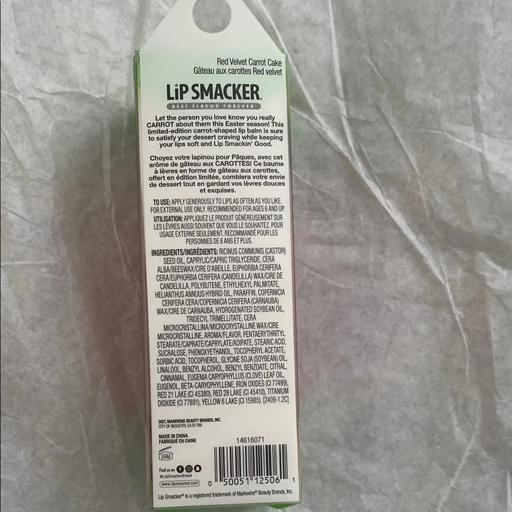 *Lip Smacker Red Velvet Carrot Cake Lip Balm
